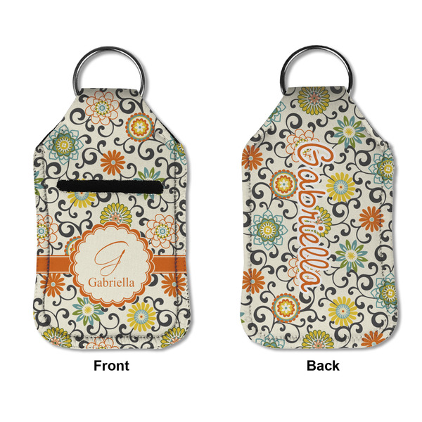Swirls & Floral Sanitizer Holder Keychain - Small APPROVAL (Flat)