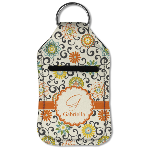 Swirls & Floral Sanitizer Holder Keychain - Small (Front Flat)