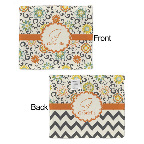 Swirls & Floral Security Blanket - Front & Back View