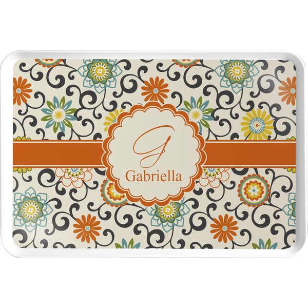 Custom Swirls & Floral Serving Tray (Personalized)