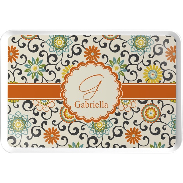 Custom Swirls & Floral Serving Tray (Personalized)