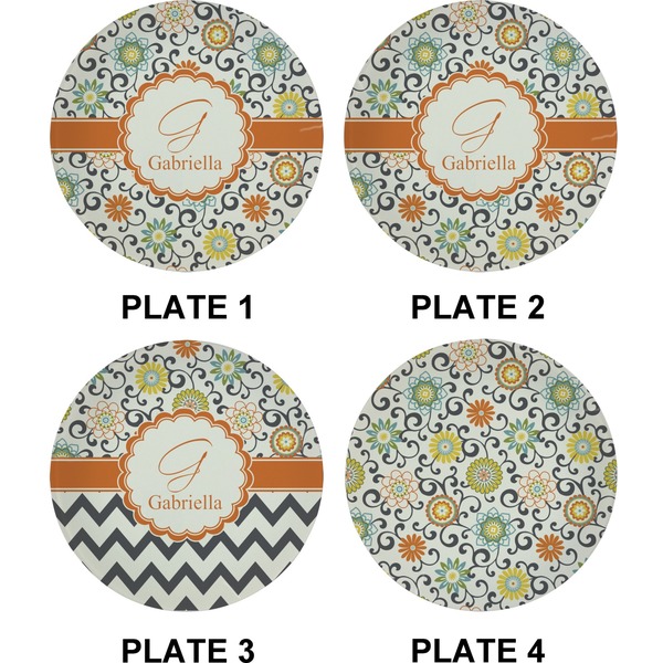 Swirls & Floral Set of Appetizer / Dessert Plates (Approval)