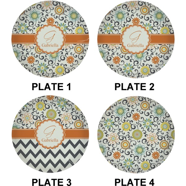 Swirls & Floral Set of Lunch / Dinner Plates (Approval)