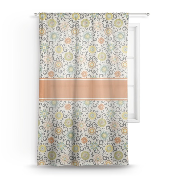 Custom Swirls & Floral Sheer Curtain - 50"x84"