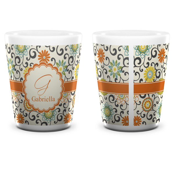 Swirls & Floral Shot Glass - White - APPROVAL