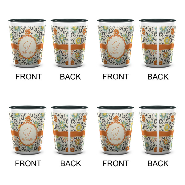 Swirls & Floral Shot Glassess - Two Tone - Set of 4 - APPROVAL