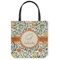 Swirls & Floral Canvas Tote Bag - Small - 13"x13" (Personalized)