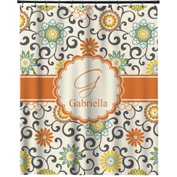 Swirls & Floral Extra Long Shower Curtain - 70"x84" (Personalized)
