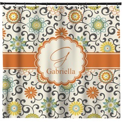 Swirls & Floral Shower Curtain (Personalized)