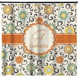 Swirls & Floral Shower Curtain - Custom Size (Personalized)