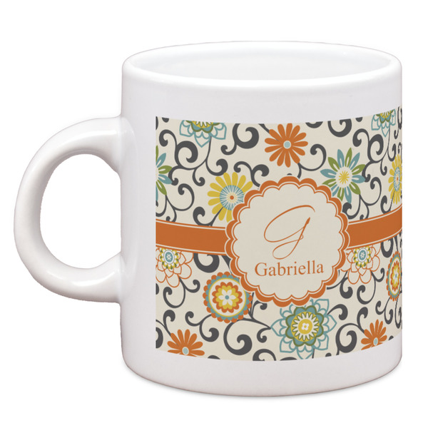 Custom Swirls & Floral Espresso Cup (Personalized)