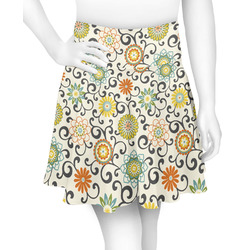Swirls & Floral Skater Skirt - X Small