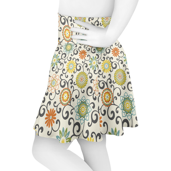Swirls & Floral Skater Skirt - Side
