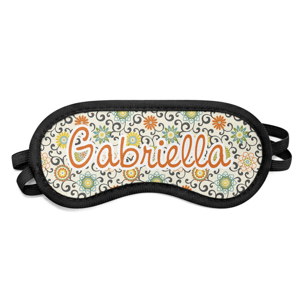Custom Swirls & Floral Sleeping Eye Mask - Small (Personalized)