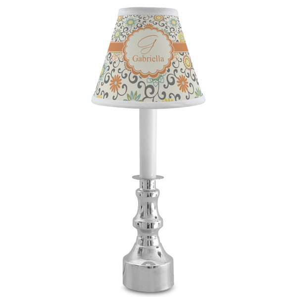 Swirls & Floral Small Chandelier Lamp - LIFESTYLE (on candle stick)