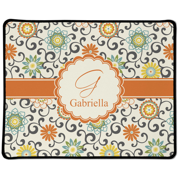 Custom Swirls & Floral Large Gaming Mouse Pad - 12.5" x 10" (Personalized)