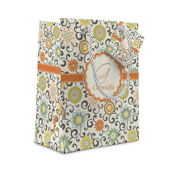 Custom Swirls & Floral Gift Bag (Personalized)