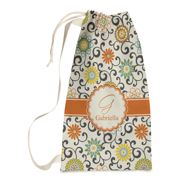 Custom Swirls & Floral Laundry Bags - Small (Personalized)