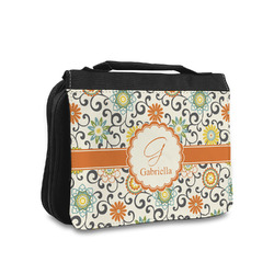 Swirls & Floral Toiletry Bag - Small (Personalized)