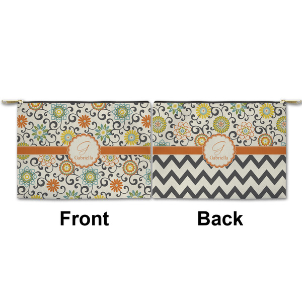 Swirls & Floral Small Zipper Pouch Approval (Front and Back)