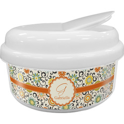 Swirls & Floral Snack Container (Personalized)