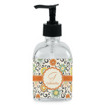 Swirls & Floral Glass Soap & Lotion Bottle - Single Bottle (Personalized)