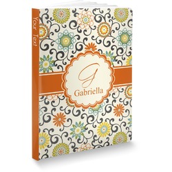 Swirls & Floral Softbound Notebook - 7.25" x 10" (Personalized)