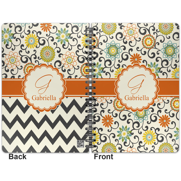 Swirls & Floral Spiral Journal 7 x 10 - Apvl