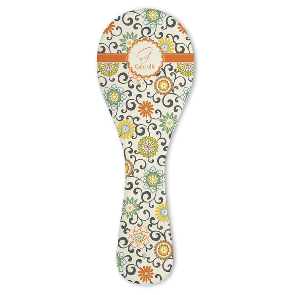 Custom Swirls & Floral Ceramic Spoon Rest (Personalized)