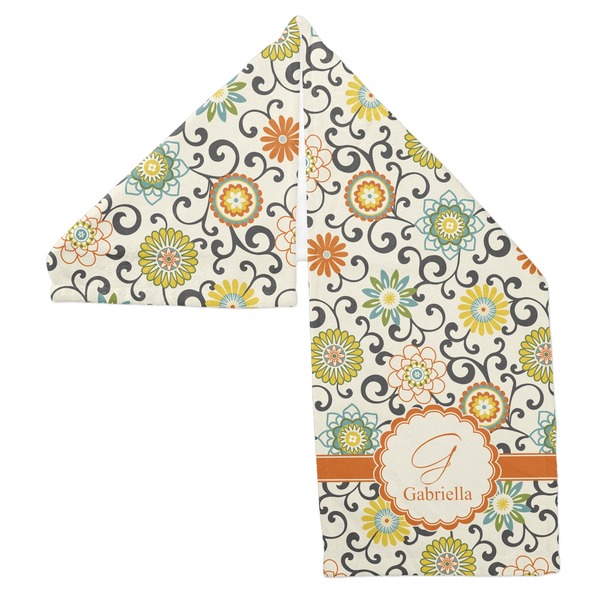 Swirls & Floral Sports Towel Folded - Both Sides Showing