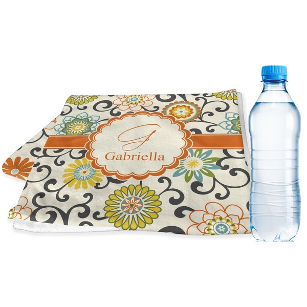 Custom Swirls & Floral Sports & Fitness Towel (Personalized)