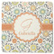 Swirls & Floral Square Rubber Backed Coaster (Personalized)