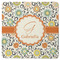 Swirls & Floral Square Rubber Backed Coaster (Personalized)