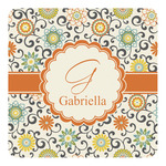Swirls & Floral Square Decal - Large (Personalized)