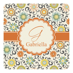 Swirls & Floral Square Decal - Small (Personalized)