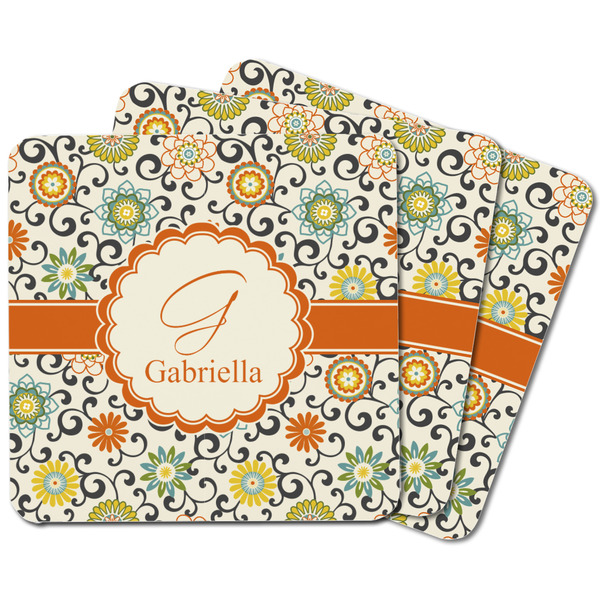 Swirls & Floral Square Fridge Magnet - MAIN