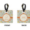 Swirls & Floral Square Luggage Tag (Front + Back)