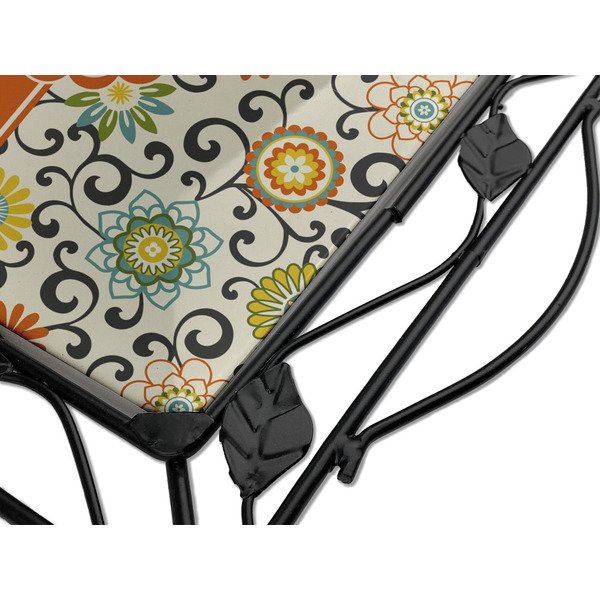 Swirls & Floral Square Trivet - Detail