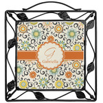 Swirls & Floral Square Trivet (Personalized)