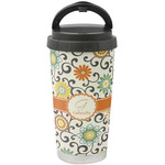 Swirls & Floral Stainless Steel Coffee Tumbler (Personalized)