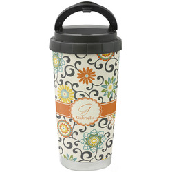 Swirls & Floral Stainless Steel Coffee Tumbler (Personalized)