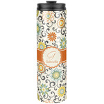 Swirls & Floral Stainless Steel Skinny Tumbler - 20 oz (Personalized)