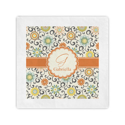 Swirls & Floral Standard Cocktail Napkins (Personalized)