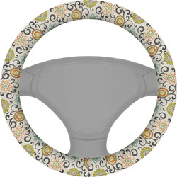 Swirls & Floral Steering Wheel Cover