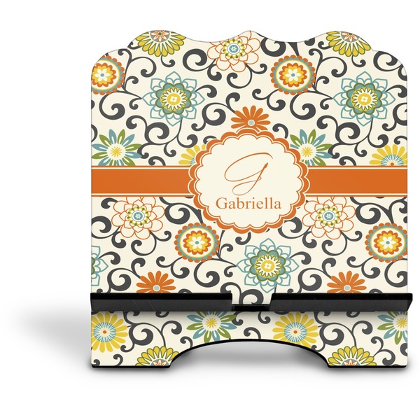 Swirls & Floral Stylized Tablet Stand - Front without iPad