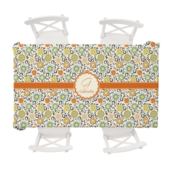 Custom Swirls & Floral Tablecloth - 58"x102" (Personalized)