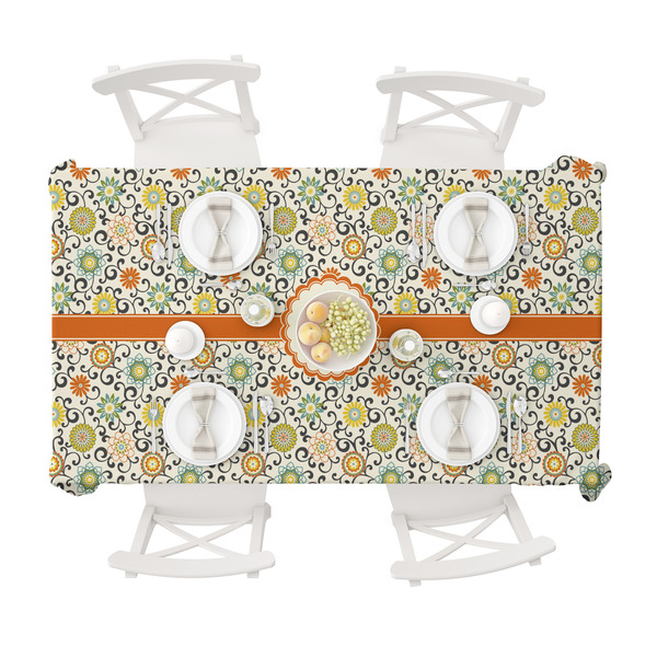 Swirls & Floral Tablecloths (58"x102") - TOP VIEW
