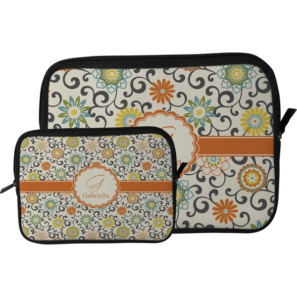 Swirls & Floral Tablet Sleeve (Size Comparison)
