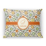 Swirls & Floral Rectangular Throw Pillow Case (Personalized)
