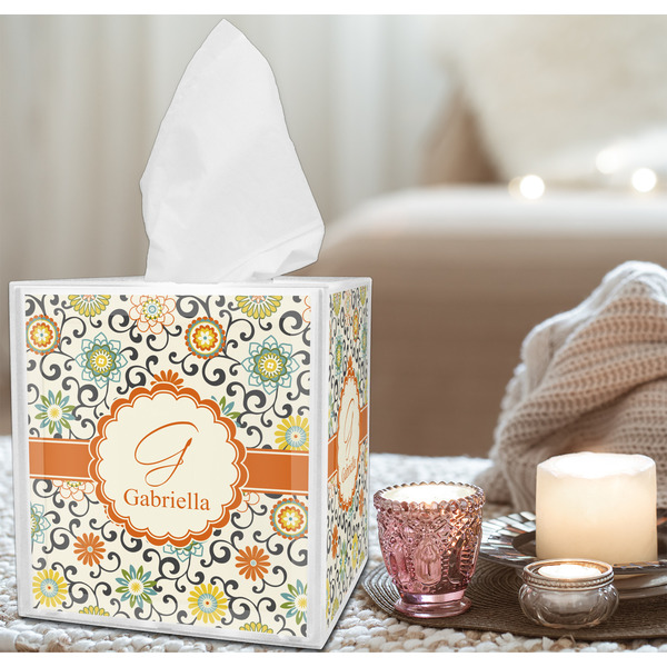 Swirls & Floral Tissue Box - LIFESTYLE